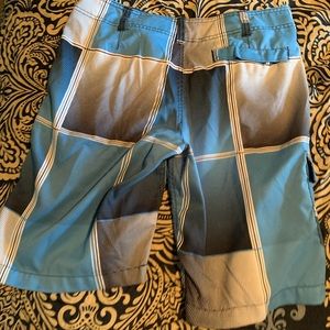 Men’s Blue Plaid Swim Shorts (Distortion)